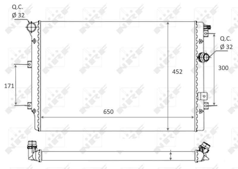 Радиатор, охлаждение двигателя *NRF* SEAT, VW |--->58464 / D7W090TT / NIS->65015