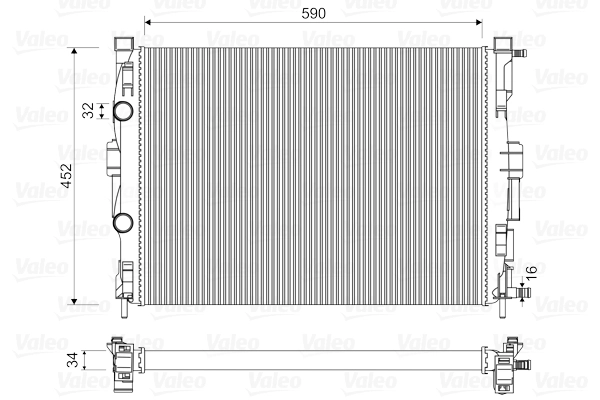 Радиатор, охлаждение двигателя *VALEO* RENAULT |--->732946 / NRF->58327 / D7R017TT / NIS->63769