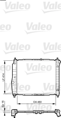 Радиатор, охлаждение двигателя *VALEO* CHEVROLET |-->735157 / D70010TT / NIS->61636 / NRF->53637