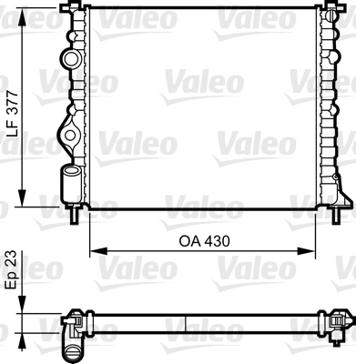 Радиатор, охлаждение двигателя *VALEO* DACIA |--->731378  / NRF->58023 / D7R003TT / NIS->639371