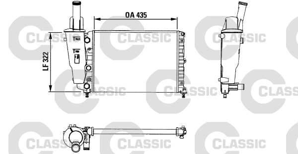 Радиатор, охлаждение двигателя *VALEO* FIAT, LANCIA |--->230976 / D7F003TT / NIS->61856 / NRF->58951