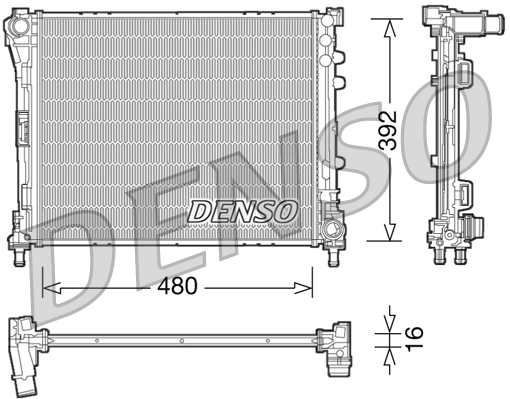 Радиатор, охлаждение двигателя *DENSO* FIAT PANDA | DRM09087 / NRF->58428 / D7F047TT / NIS->606159