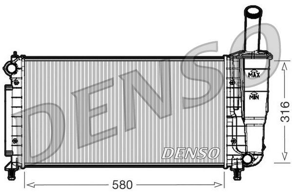 Радиатор, охлаждение двигателя *DENSO* FIAT IDEA | DRM09105 / NRF->53601A / D7F056TT / NIS->61888