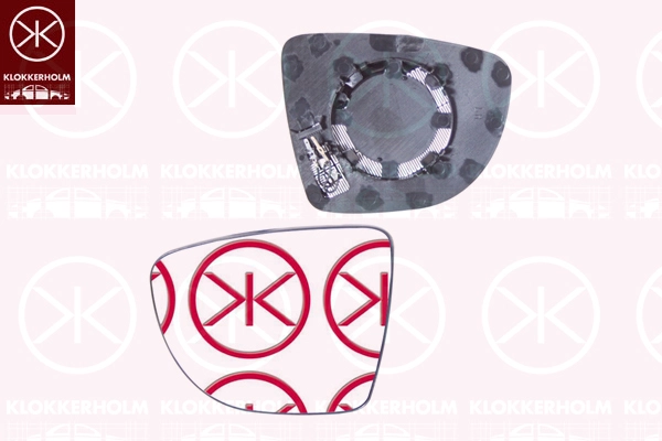 Зеркальное стекло, наружное зеркало (L) *KLOKKER* NISSAN MICRA V | 60341061 / 6102-09-2002113P